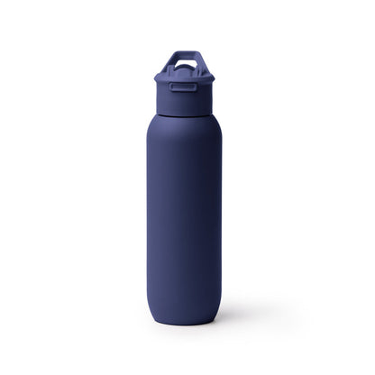 Botella térmica de acero reciclado 500 ml con pajita · Marino