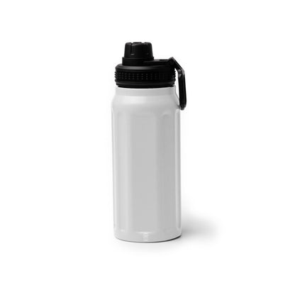 Botella térmica 540 ml con boquilla y asa retráctil · Blanco