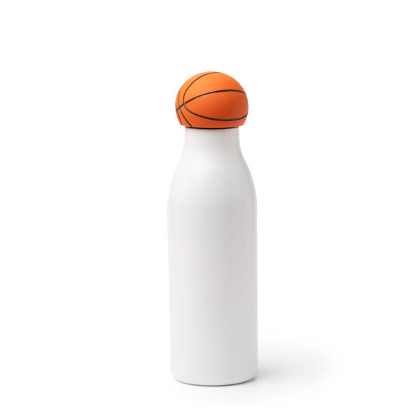 Botella térmica 550 ml con funda deportiva en el tapón · Baloncesto
