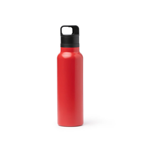 Botella térmica de acero reciclado 750 ml con botón · Rojo