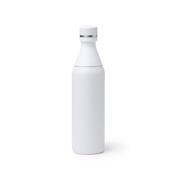 Botella térmica de acero inoxidable 550 ml con doble apertura · Blanco