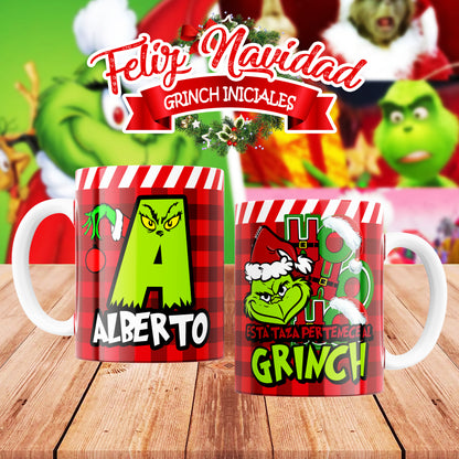 Tazas Grinchbecedario- Taza Divertida Navidad - Regalo Original Anti Navidad