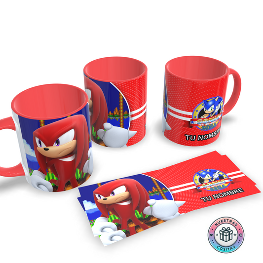 Taza Knuckles – Sonic the Hedgehog | Regalo original para niños fans de Sonic