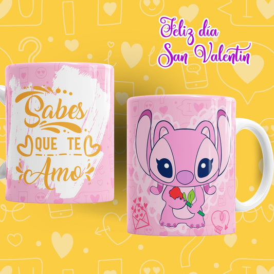 Taza Angel Stitch – “Sabes que te amo” San Valentín