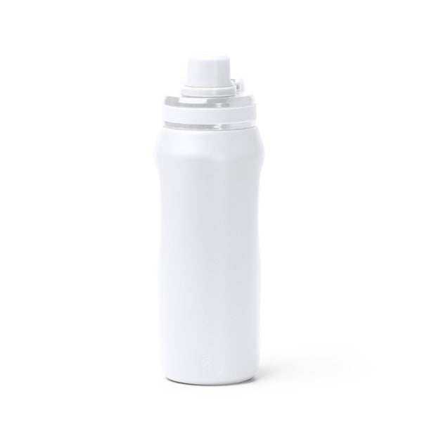 Botella térmica de acero reciclado 600 ml con tapa translúcida · Blanco