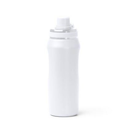 Botella térmica de acero reciclado 600 ml con tapa translúcida · Blanco