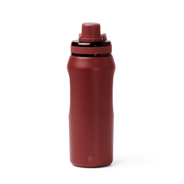 Botella térmica de acero reciclado 600 ml con tapa translúcida · Rojo Oscuro