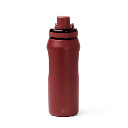 Botella térmica de acero reciclado 600 ml con tapa translúcida · Rojo Oscuro