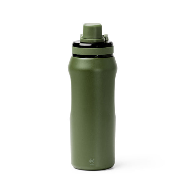 Botella térmica de acero reciclado 600 ml con tapa translúcida · Verde Oscuro