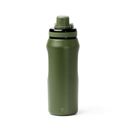 Botella térmica de acero reciclado 600 ml con tapa translúcida · Verde Oscuro