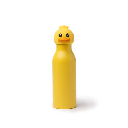 Botella térmica infantil 450 ml con tapón de animal · Amarillo