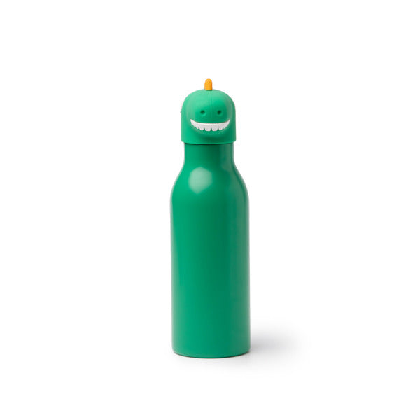 Botella térmica infantil 450 ml con tapón de animal · Verde Helecho