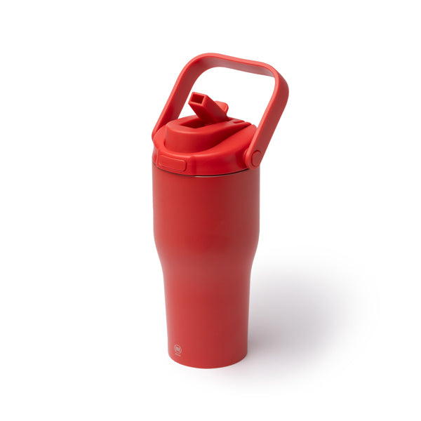 Botella térmica de acero reciclado 550 ml con pajita y asa