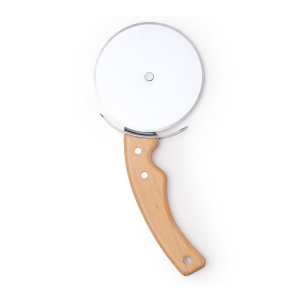 Cortapizzas de acero con mango ergonómico de madera · Crudo
