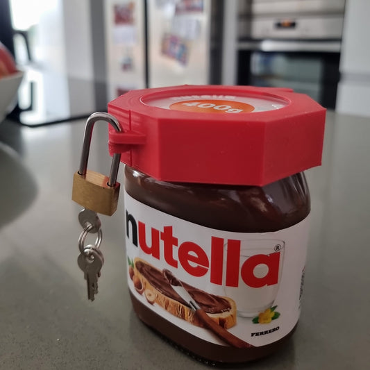 Tapa antirrobo para Nutella – Impresa en 3D, con opción de candado 🔒