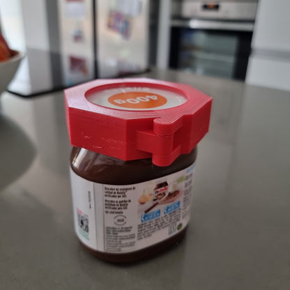Tapa antirrobo para Nutella – Impresa en 3D, con opción de candado 🔒