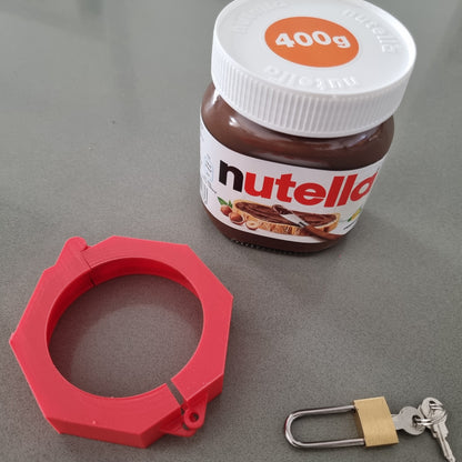 Tapa antirrobo para Nutella – Impresa en 3D, con opción de candado 🔒