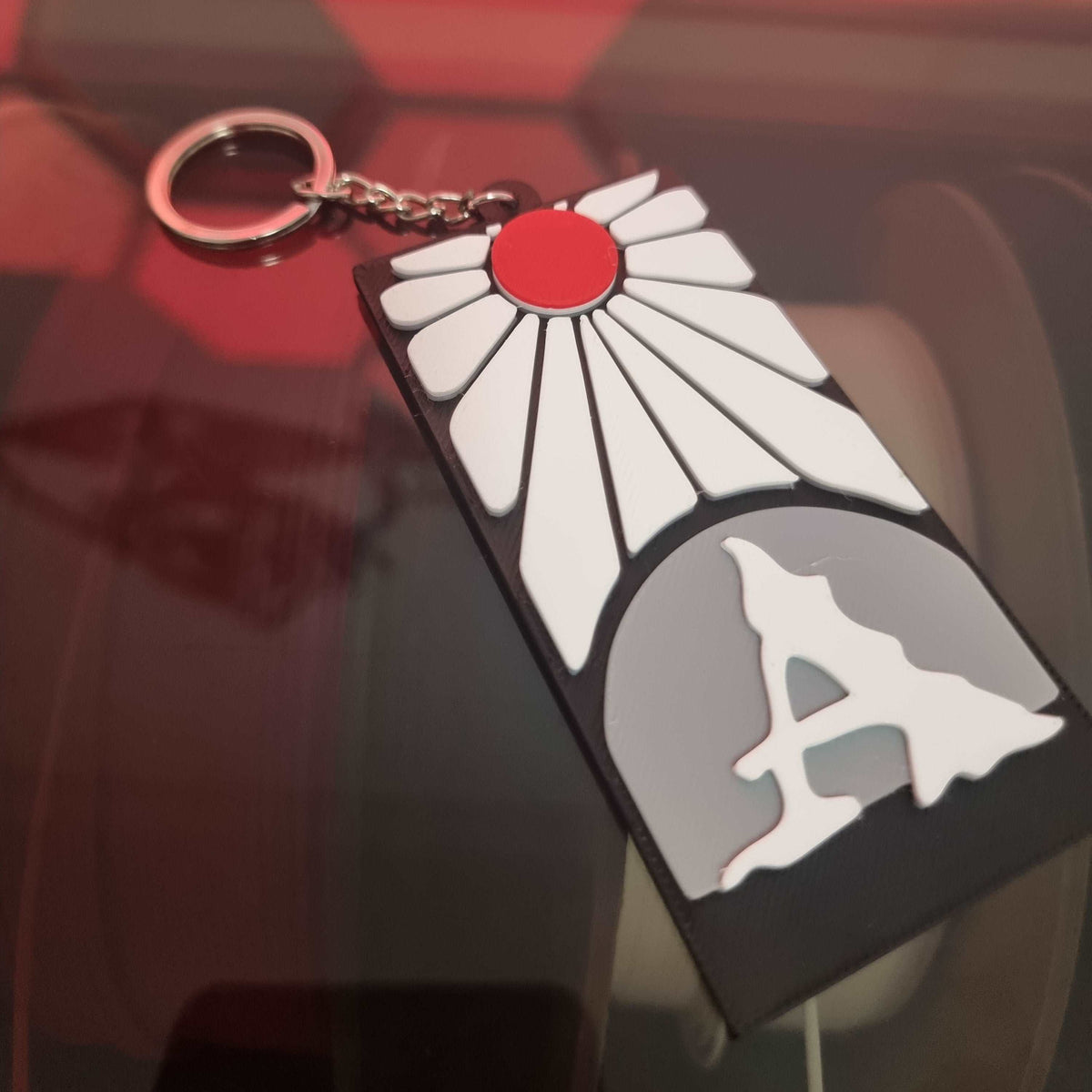 Llavero diseño Hanafuda pendientes Tanjiro (Demon Slayer) personalizado.