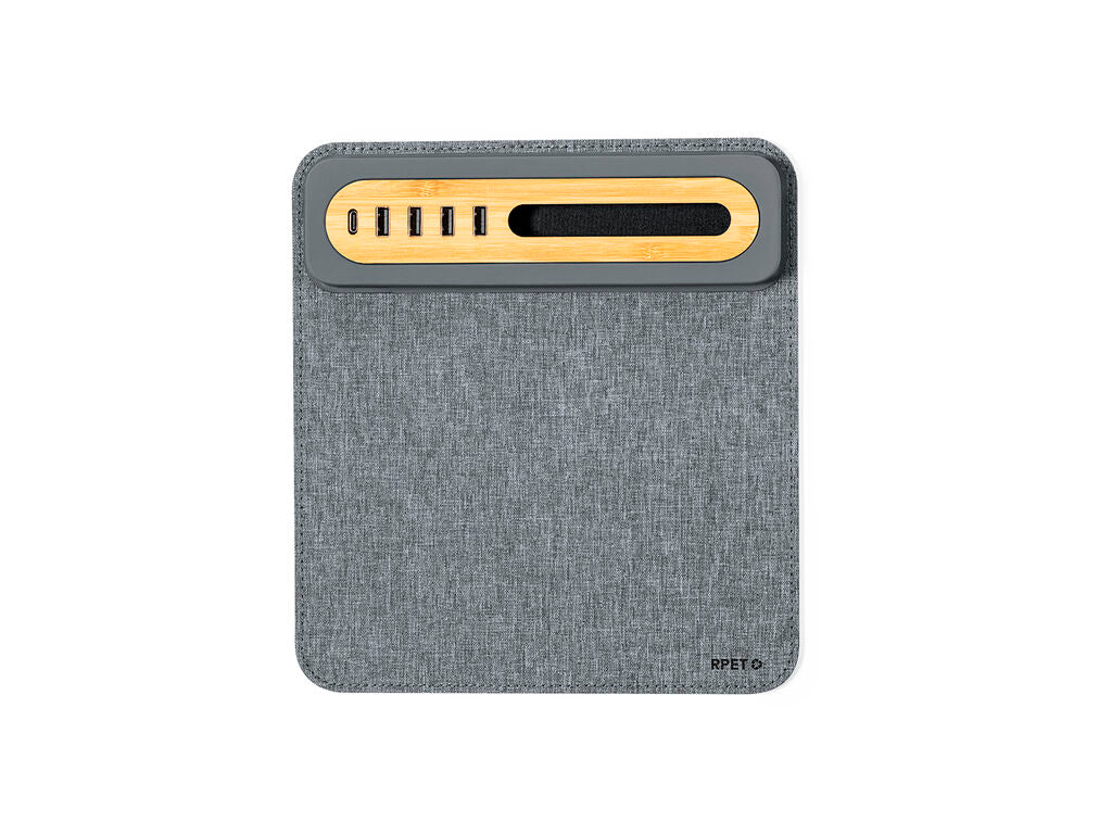 Alfombrilla multifunción con hub USB y soporte para móvil