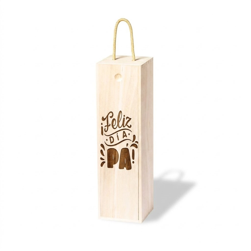 Caja de Madera Para Vino Grabada para el Día del Padre