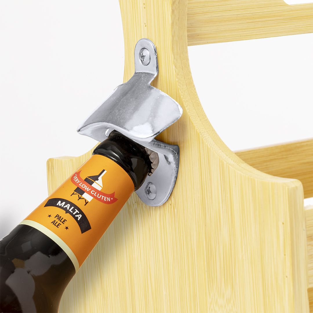 Porta Cervezas de Bambú Personalizado - Regalo Día del Padre