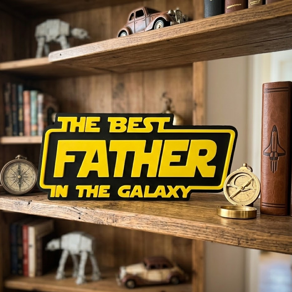 Letrero "Best Father in the Galaxy" - Regalo Día del Padre