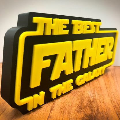 Letrero "Best Father in the Galaxy" - Regalo Día del Padre