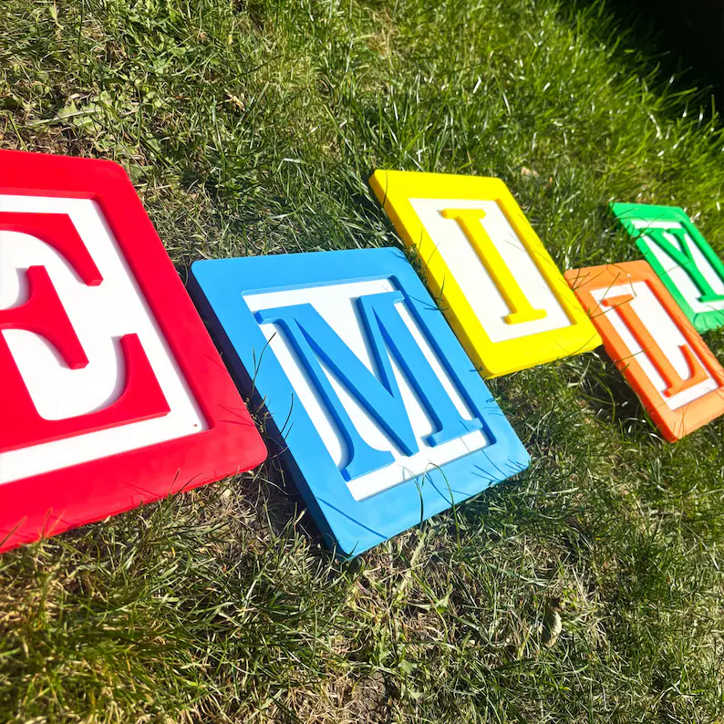 Letrero de Juguete con Nombre Personalizado – Letras 3D Pared