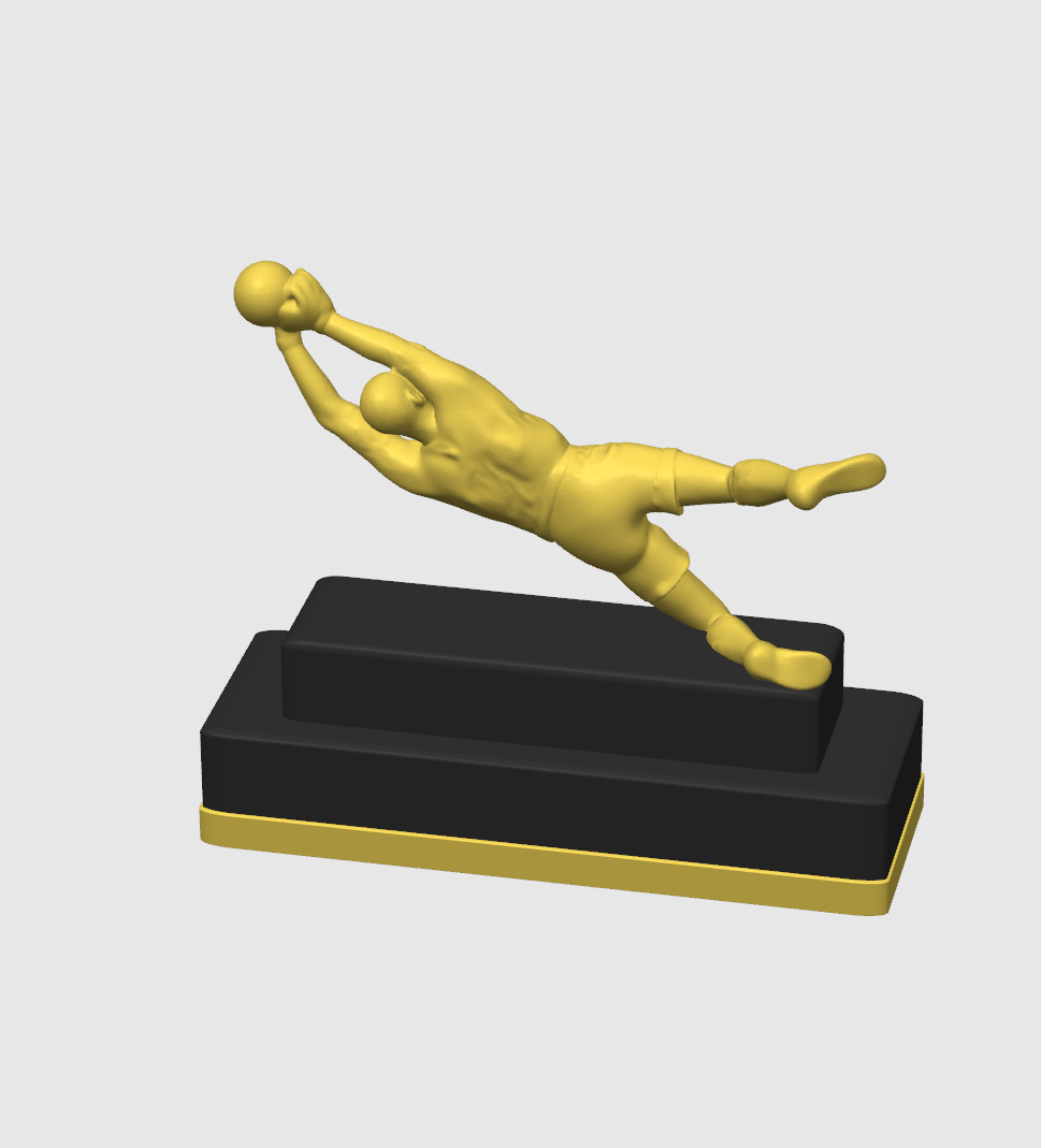 Trofeo Fútbol - Portero haciendo parada. Grabado láser en base personalizado.