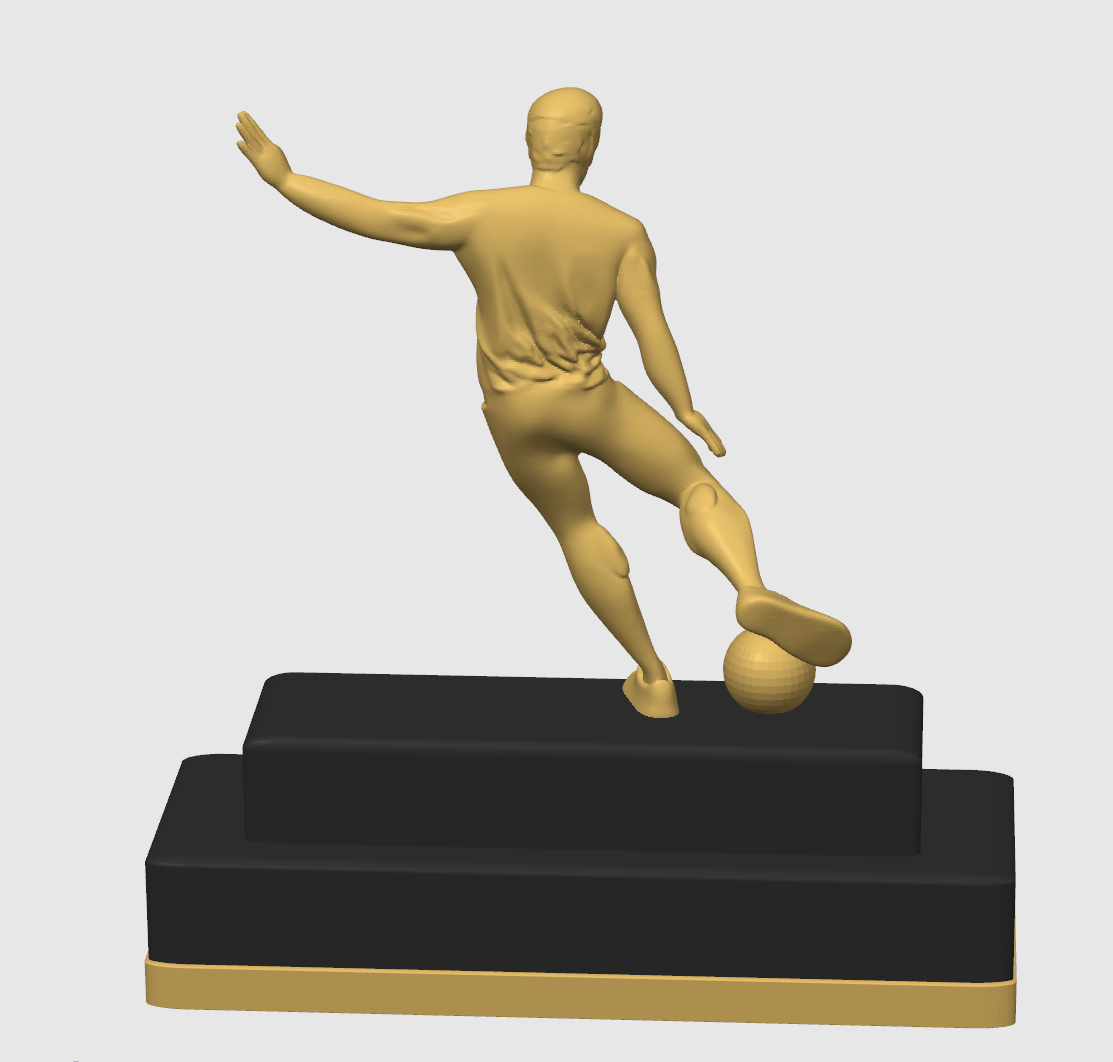 Trofeo jugador golpeando pelota - Grabado láser en base con texto personalizado
