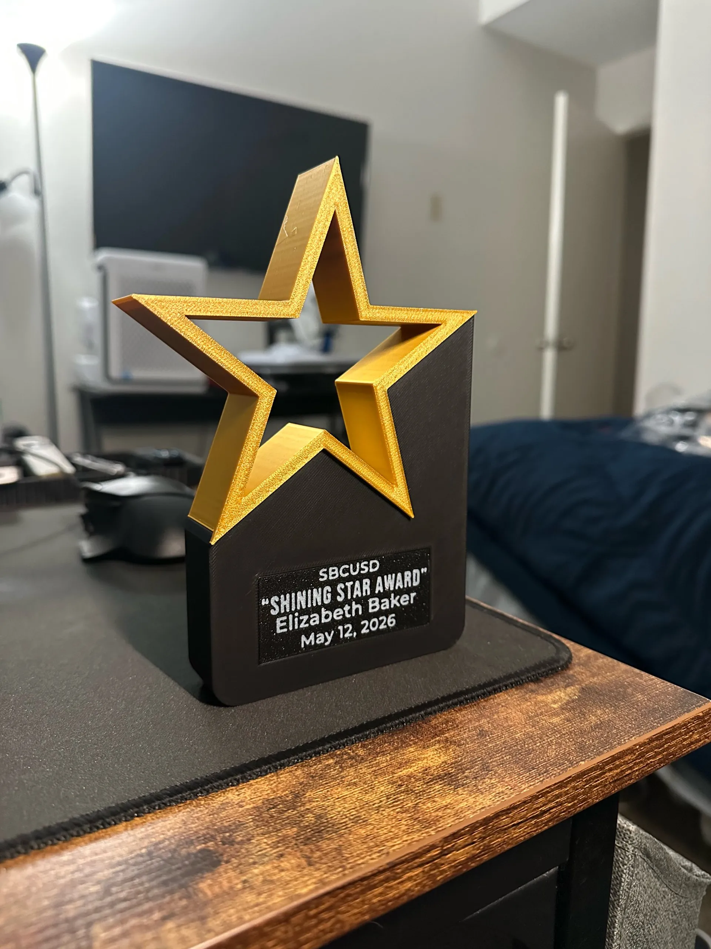 Trofeo estrella con color personalizable