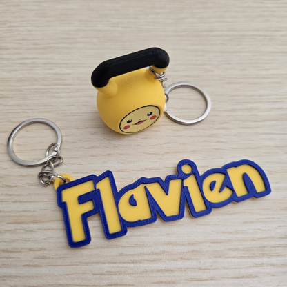 Llavero con Nombre Personalizado Estilo Pokémon