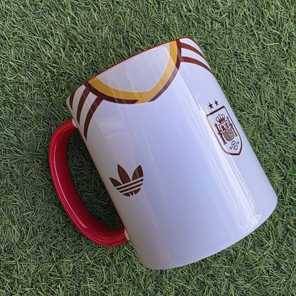 Taza Personalizada España Mundial 2026 - Estilo Camiseta de Fútbol con Nombre y Número