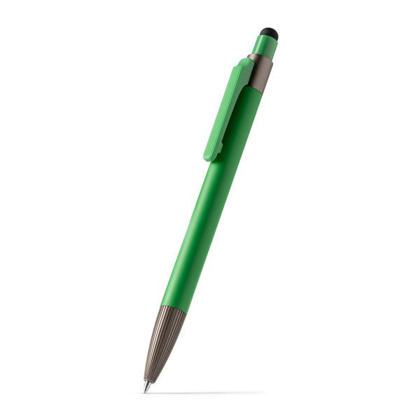 Bolígrafo de aluminio con puntero táctil y clip texturizado