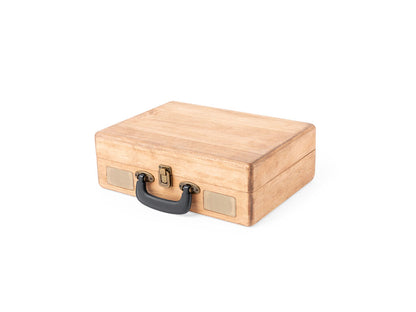 Tocadiscos portátil Bluetooth en maletín de madera