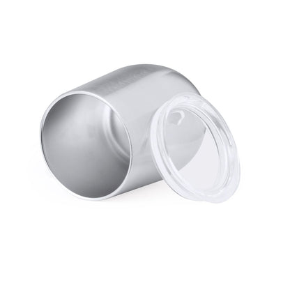 Vaso térmico de acero reciclado con tapa transparente 340 ml · Claro