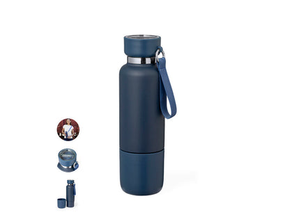 Botella térmica con vaso y dos cordones 500 ml