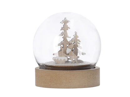 Bola de Navidad luminosa LED con base de madera
