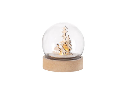 Bola de Navidad luminosa LED con base de madera