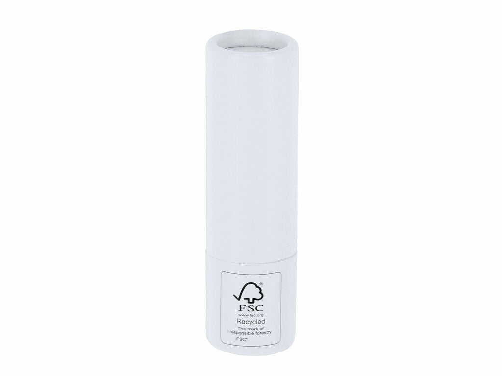 Bálsamo labial de cartón reciclado FSC · Blanco