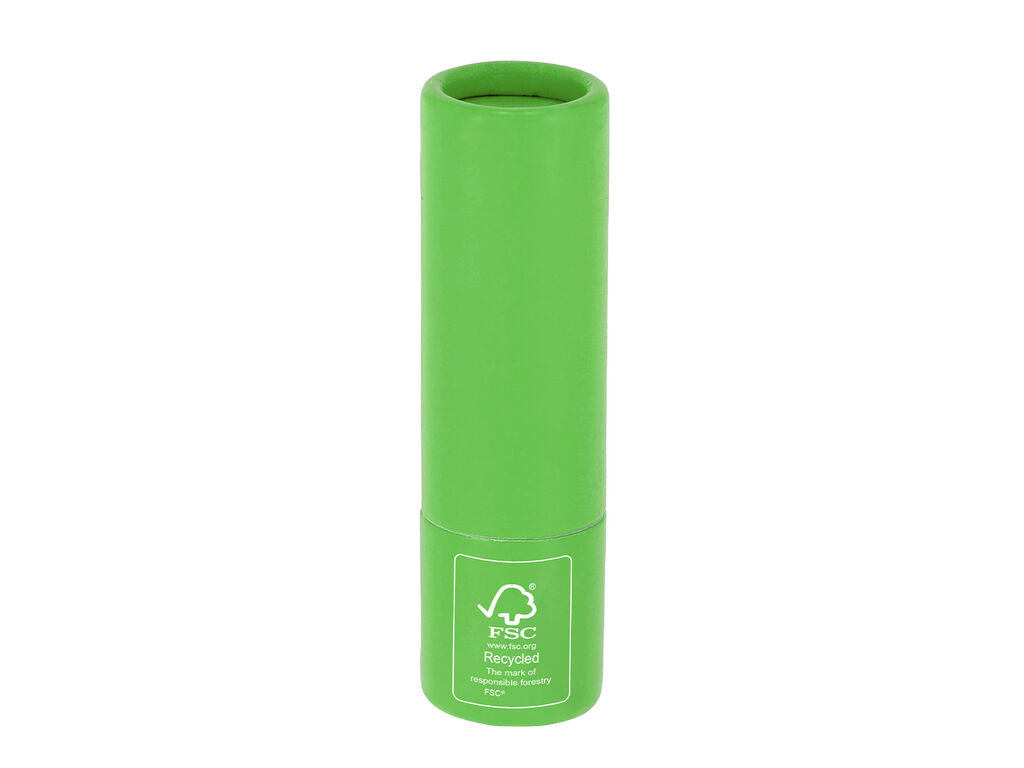 Bálsamo labial de cartón reciclado FSC · Verde