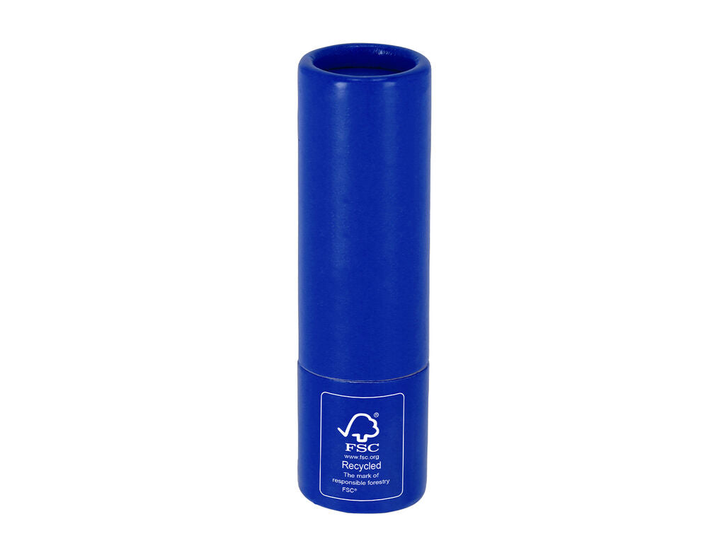 Bálsamo labial de cartón reciclado FSC · Azul