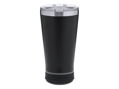 Vaso térmico con altavoz Bluetooth y LED 440 ml · Negro