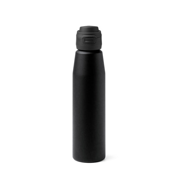 Botella de acero inoxidable 750 ml con botón · Negro
