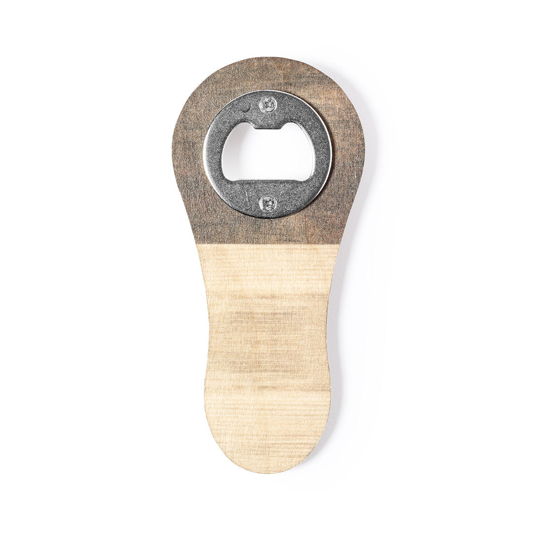 Abridor magnético de madera bicolor
