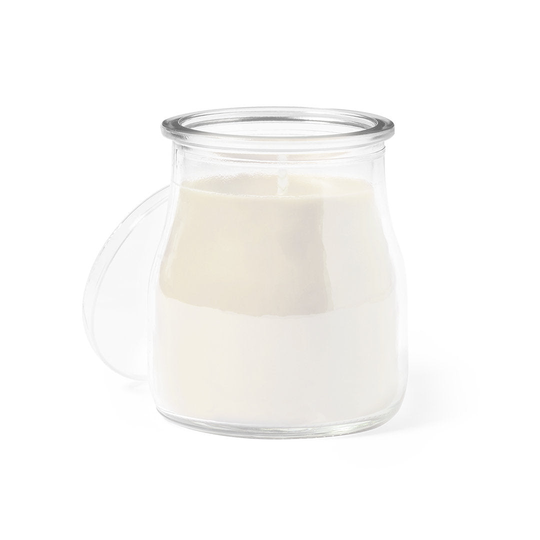 Vela aromática en tarro de cristal Made in Europe · Blanco