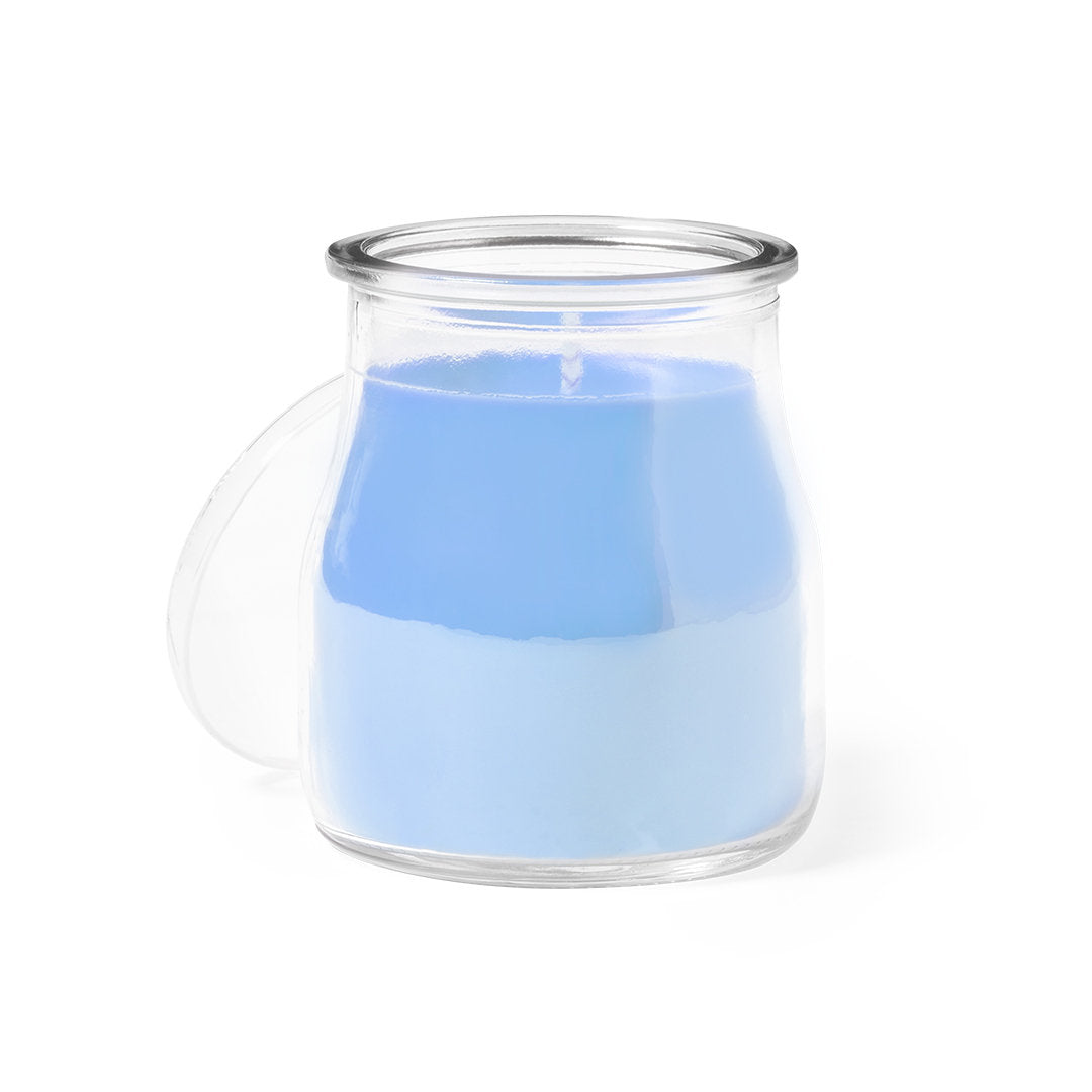 Vela aromática en tarro de cristal Made in Europe · Azul