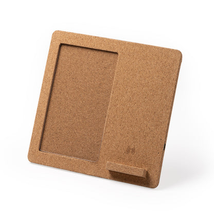 Marco de fotos de corcho con cargador inalámbrico