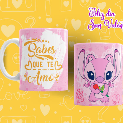 Taza Angel Stitch – “Sabes que te amo” San Valentín