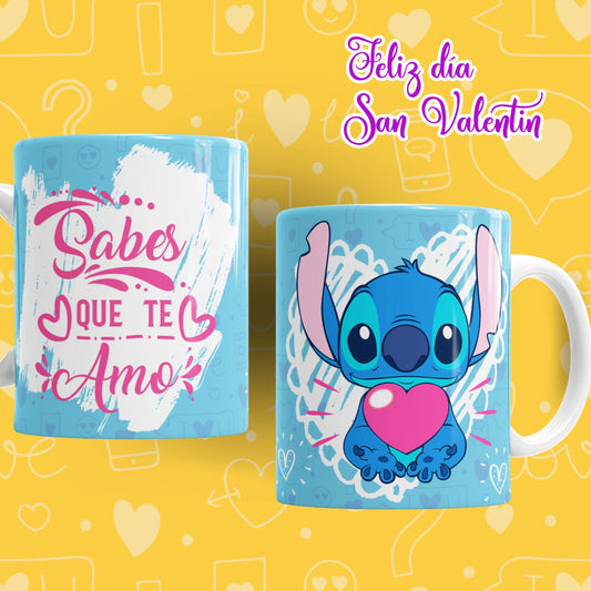 Taza Stitch – “Sabes que te amo” Regalo San Valentín